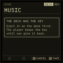 Confirm screen: the deck has the key.