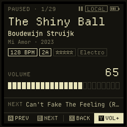 Volume level shown while holding Y.