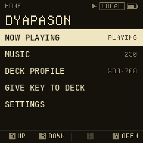 Home screen while the player holds the key.