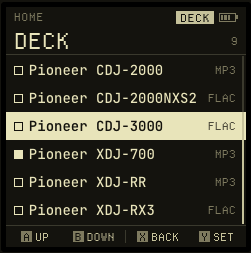 The deck profile list with one entry marked as live.