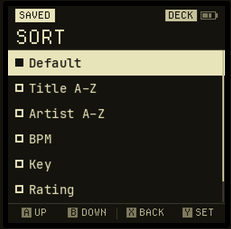 The sort choices.