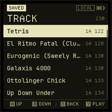 A track list sorted by musical key.